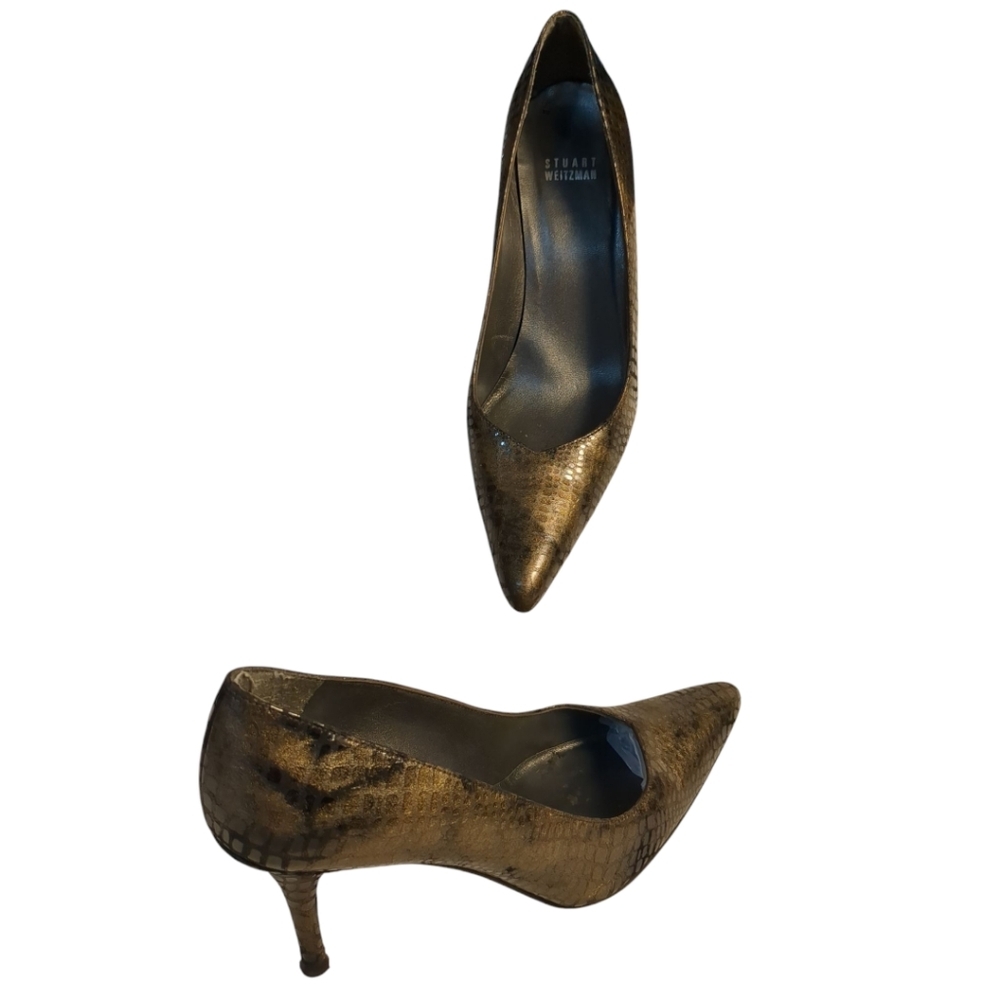 Stuart WEITZMAN Classic Reptile Leather Pumps / Heels Size 8M - Picture 3 of 8